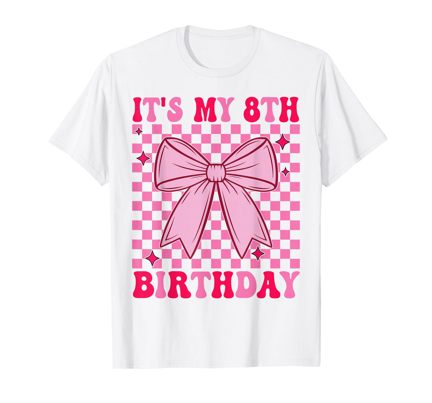 8th Coquette Themed Birthday Eight Year Old Girl Bow T-Shirt