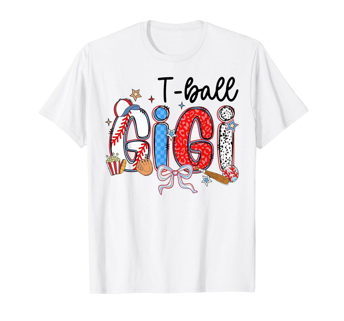 T Ball Gigi Coquette Bow Tee Ball Matching Women Girls T-Shirt