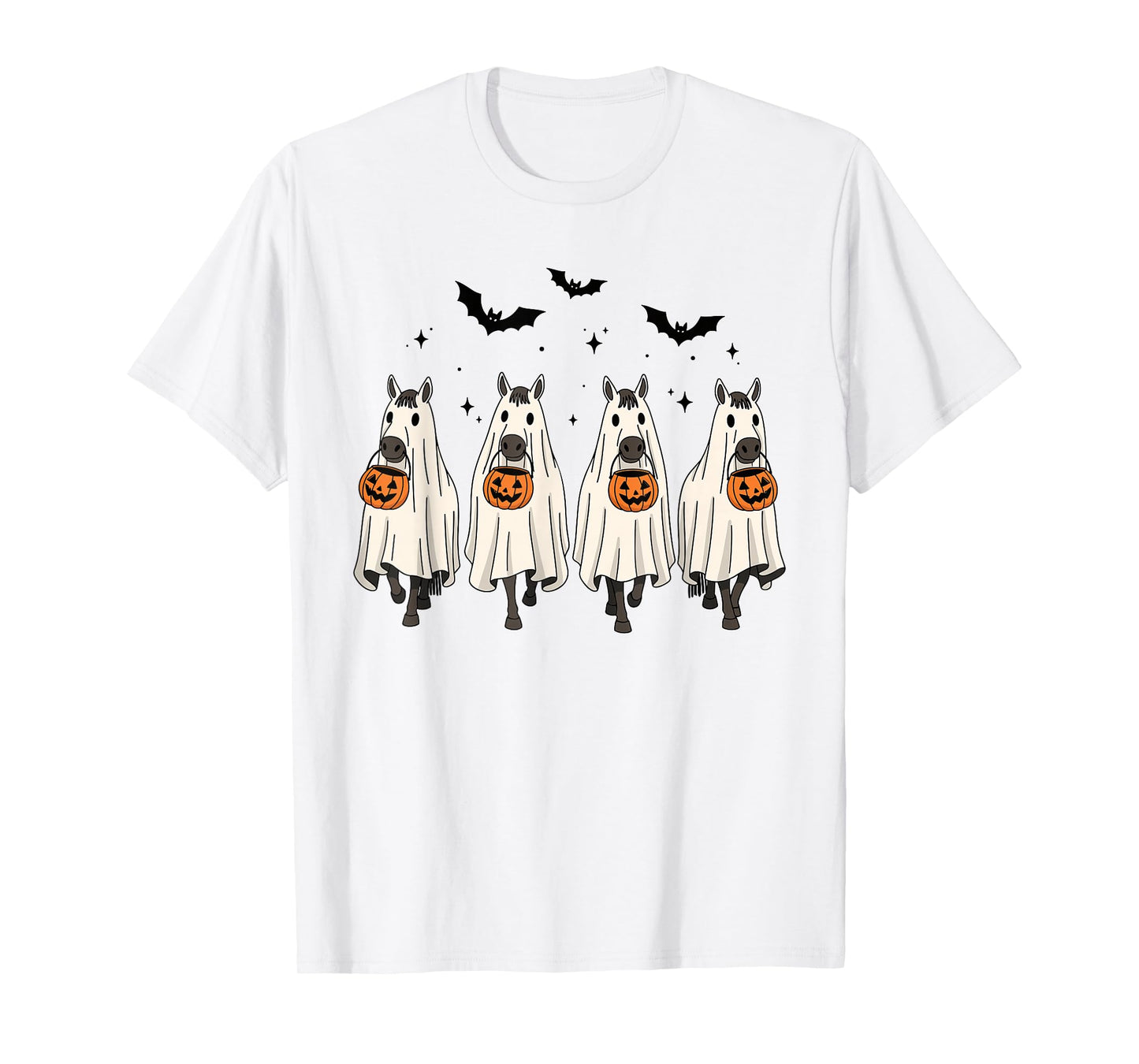 Funny Ghost Horses Halloween Cowboy Spooky Horse T-Shirt