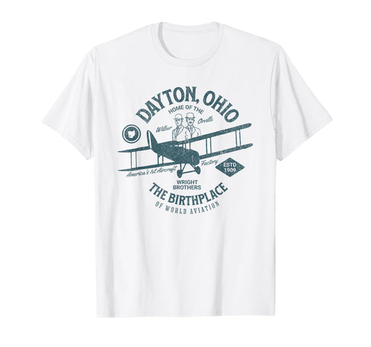 Dayton, Ohio Birthplace of World Aviation Airplane History T-Shirt