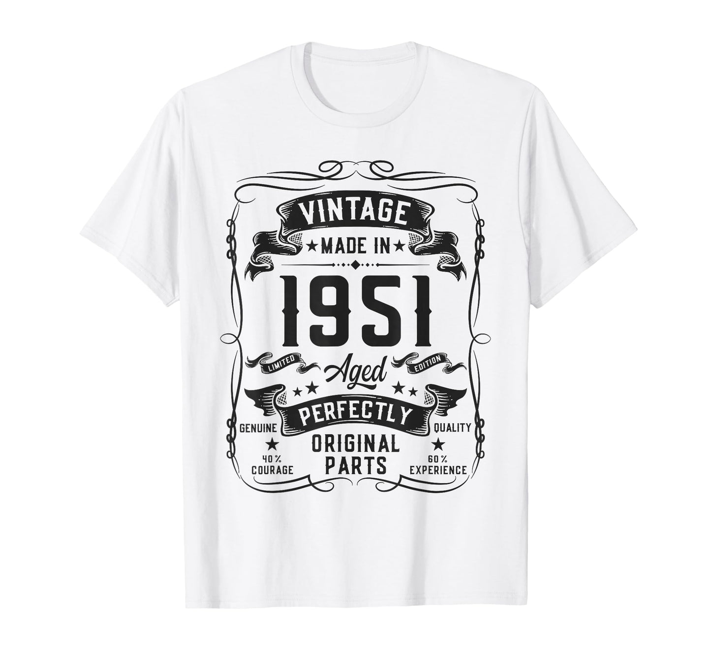 Vintage 1951 75yr 75th Birthday Gifts for Men 75 Years Old T-Shirt