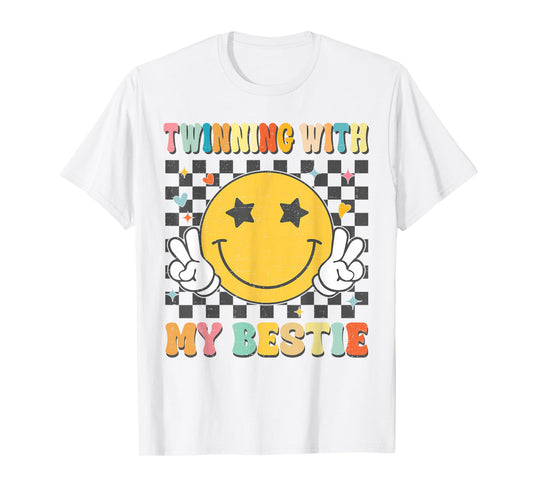 Retro Groovy Twinning With My Bestie Girls Friends Matching T-Shirt