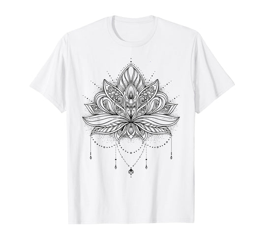 Sacred Geometry Meditation Positivity Love Mandala Lotus T-Shirt