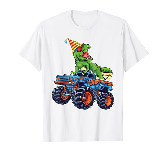 Monster Truck Dinosaur Birthday Party Monster Truck Boy T-Shirt