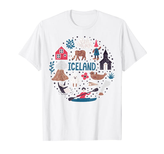 Travel Europe Iceland Reykjavik Family Vacation Souvenir Tee T-Shirt, Small