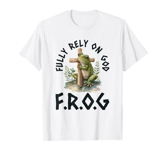 F.R.O.G Fully Rely On God Frog With Cross Faith With Animal T-Shirt