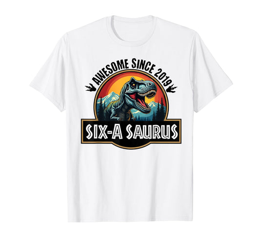 Six-a-Saurus 6th Birthday Dinosaur T-Rex for Boys And Girls T-Shirt