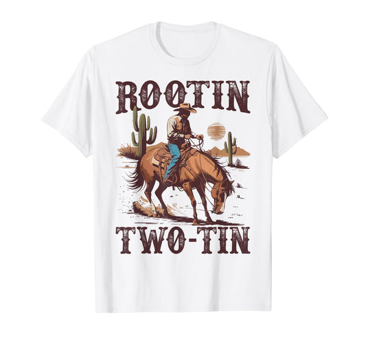 Rootin Two-tin 2nd Birthday 2 Year Old Western Cowboy Bday T-Shirt