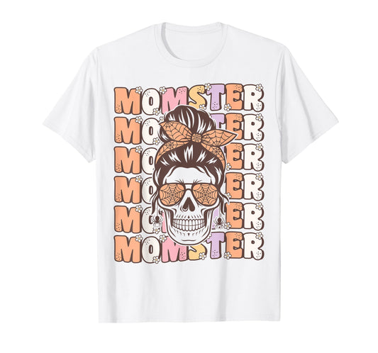 Funny Momster Spooky Mama Groovy Halloween Costume for Moms T-Shirt