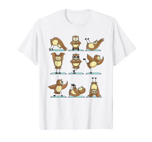 Owl Yoga Poses Owl Namaste Lover T-Shirt