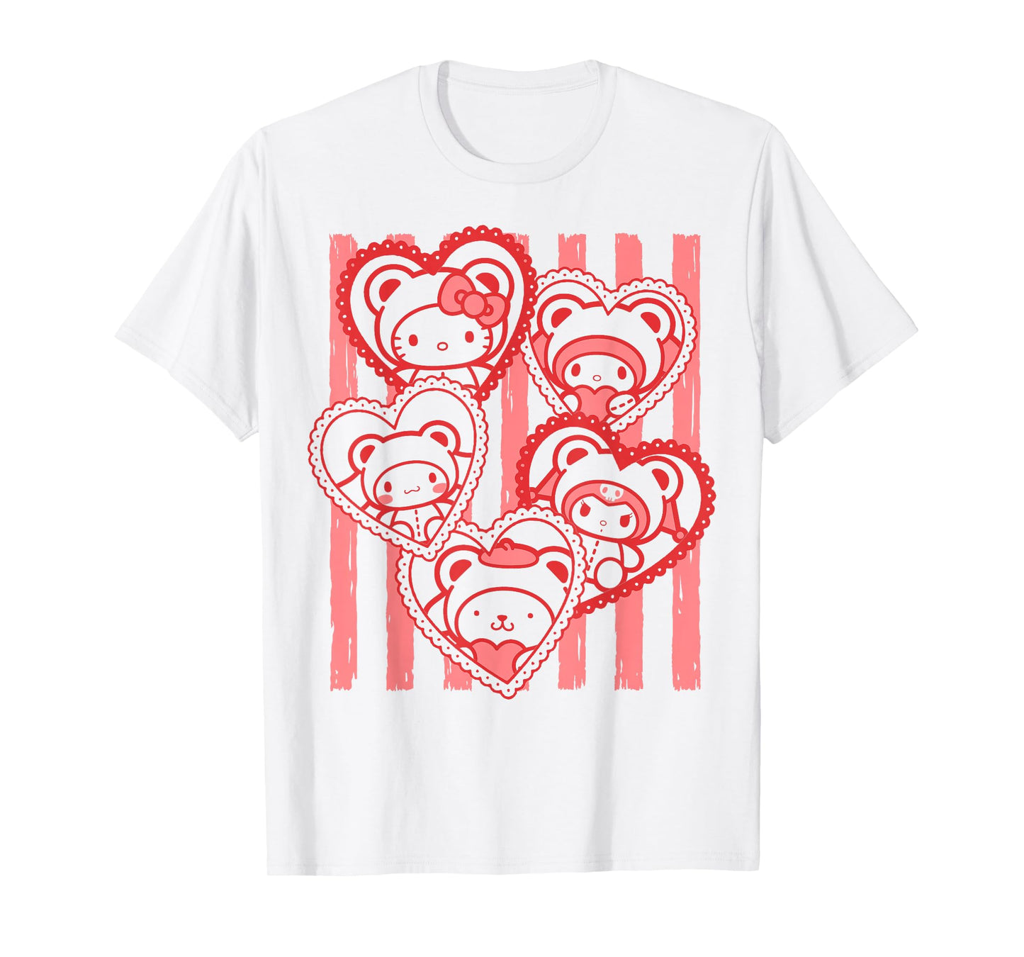 Hello Kitty Valentine's Day Sanrio Characters Bear Hoodie T-Shirt