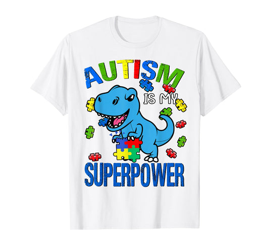 Autism Is My Super Power Autism Awareness Toddler Brother T-Shirt