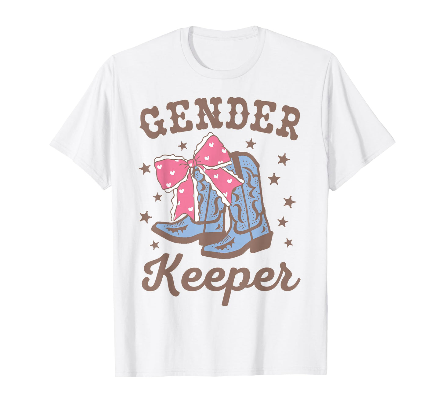 Boots Or Bows Gender Keeper Of The Gender Reveal Family T-Shirt