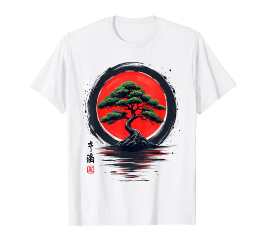 Bonsai Tree | Zen Buddhist, Enso Circle & Japanese Sun T-Shirt