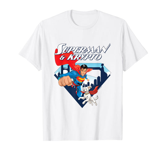 Superman (2025) Superman & Krypto Metropolis Silhouette T-Shirt
