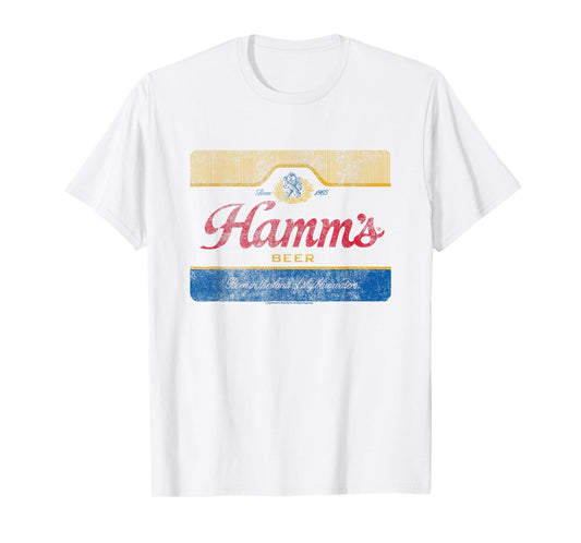 Hamm's Vintage Faded Color Beer Label T-Shirt