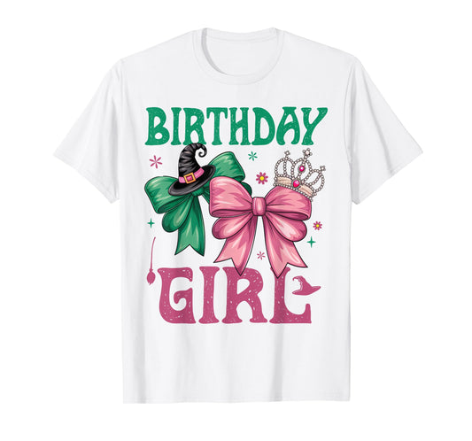 Birthday Girl Pink and Green Birthday Witch Women Girl Kids T-Shirt