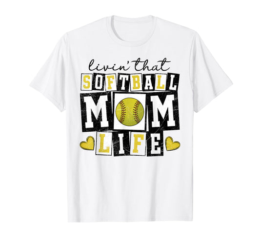 Loving That Softball Mom Life Mother Mama Girl Women T-Shirt