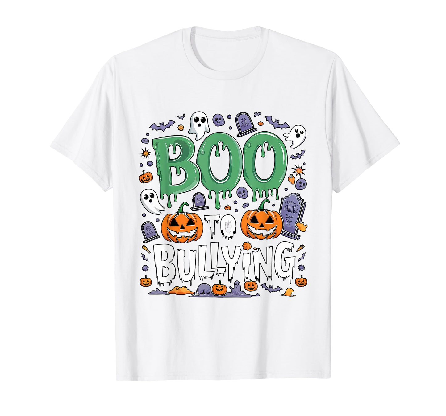 Boo Anti Bullying Funny Halloween Orange Unity Day Boys T-Shirt