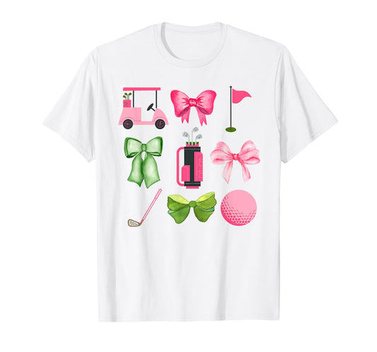 Let's Par-Tee Coquette Golf Funny Golfer Girls Women Kids T-Shirt