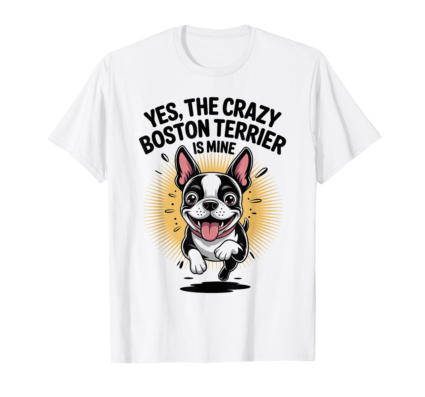 Cute Dog Breed Pet Lover Owner Cartoon Funny Boston Terrier T-Shirt