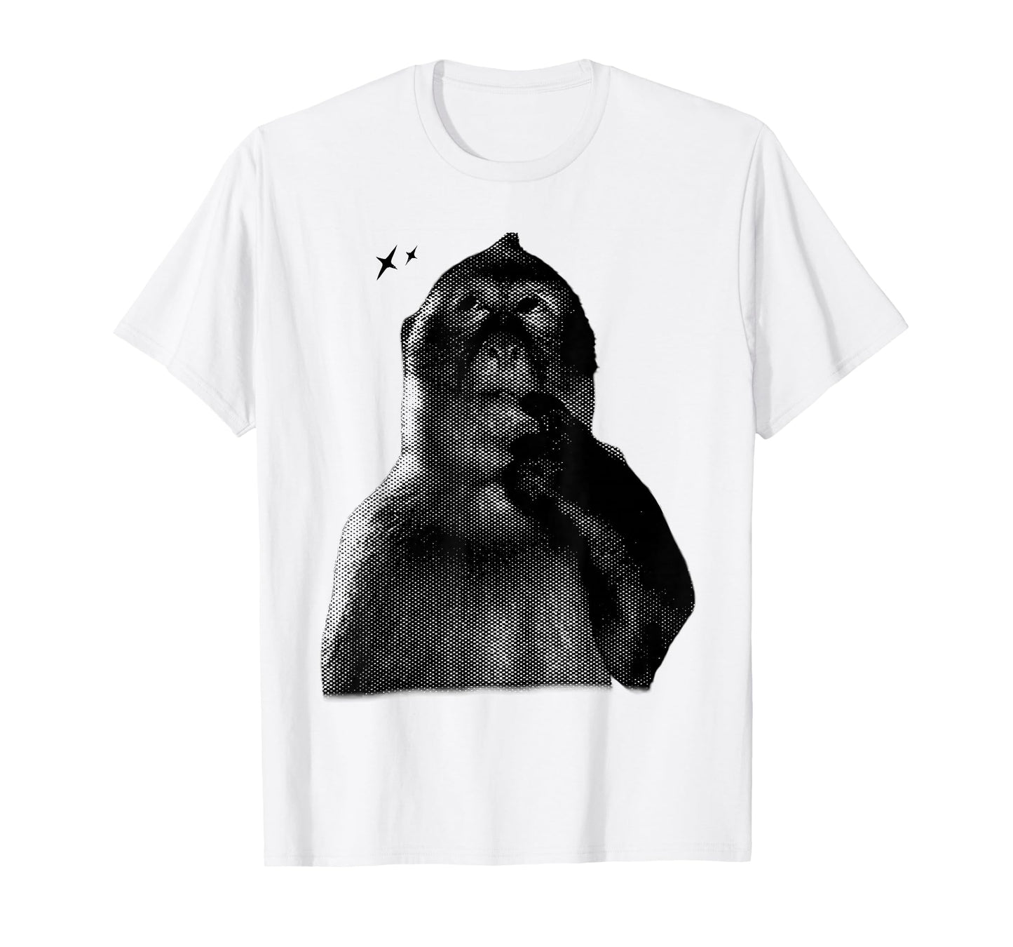 Funny Thinking Monkey Meme 2YK Graphic T-Shirt