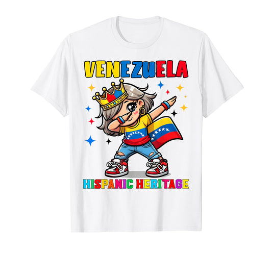 Venezuela Dabbing Girl Hispanic Heritage Celebration for Kid T-Shirt