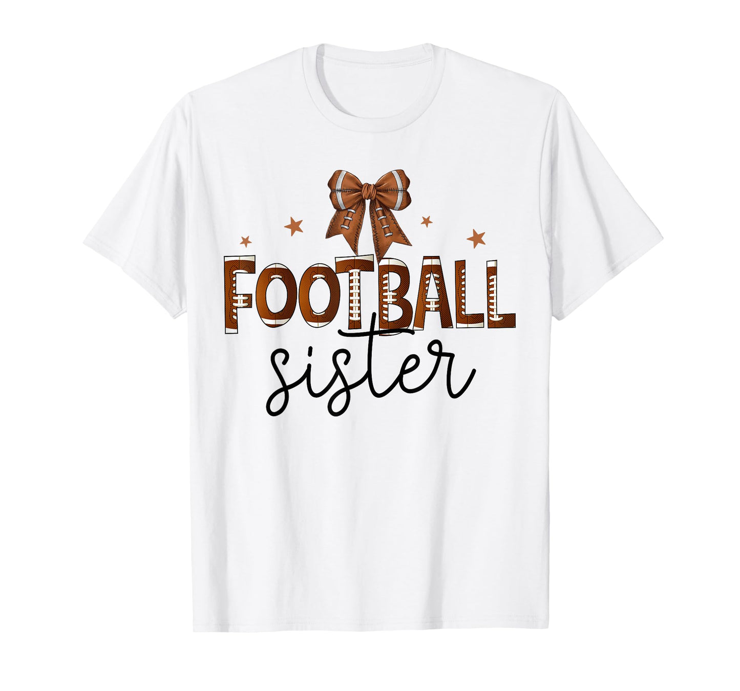 Football Sister Coquette Bow Football Lover Girls Teens Kid T-Shirt