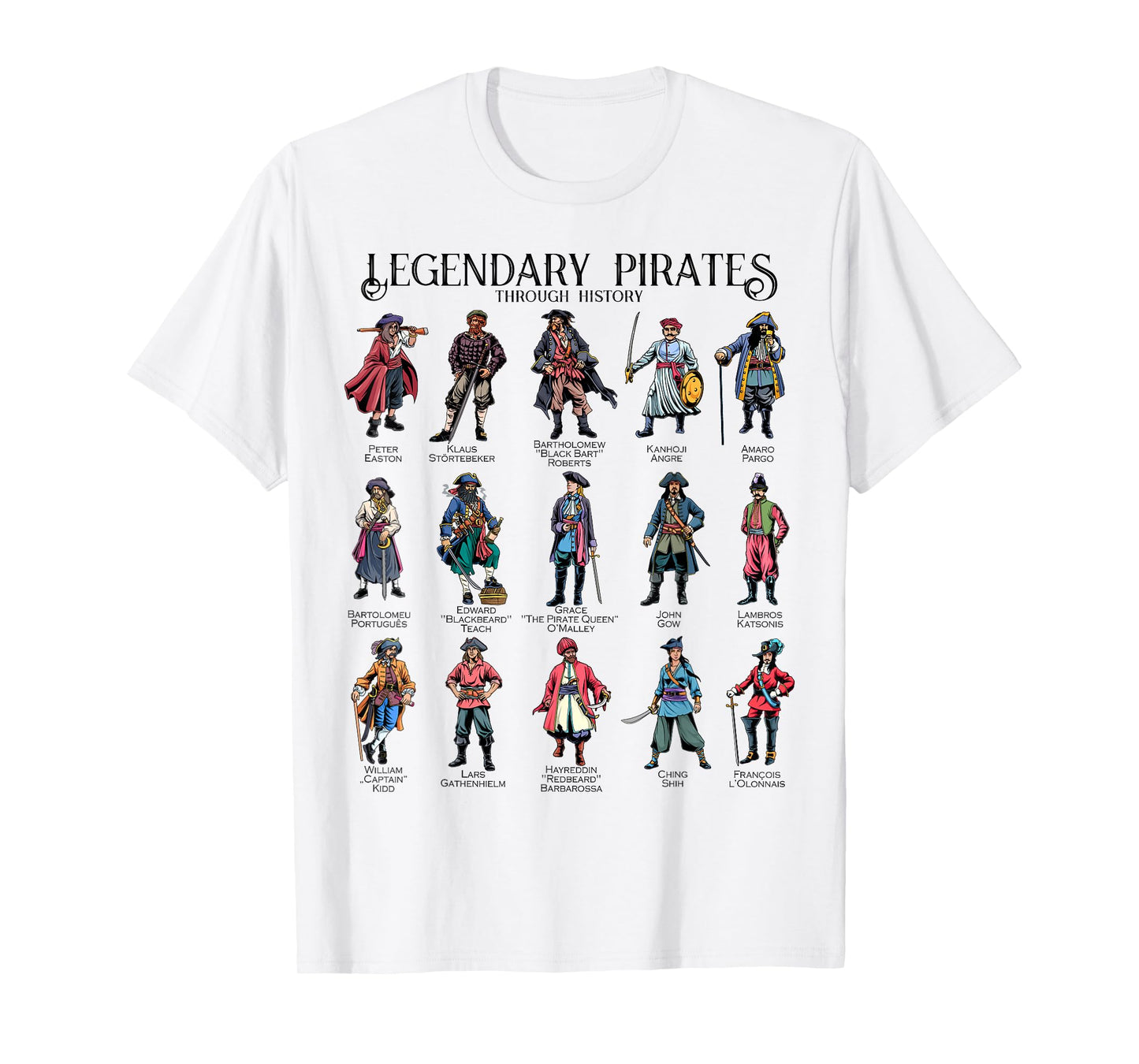 Pirate Characters - Legendary Pirates T-Shirt