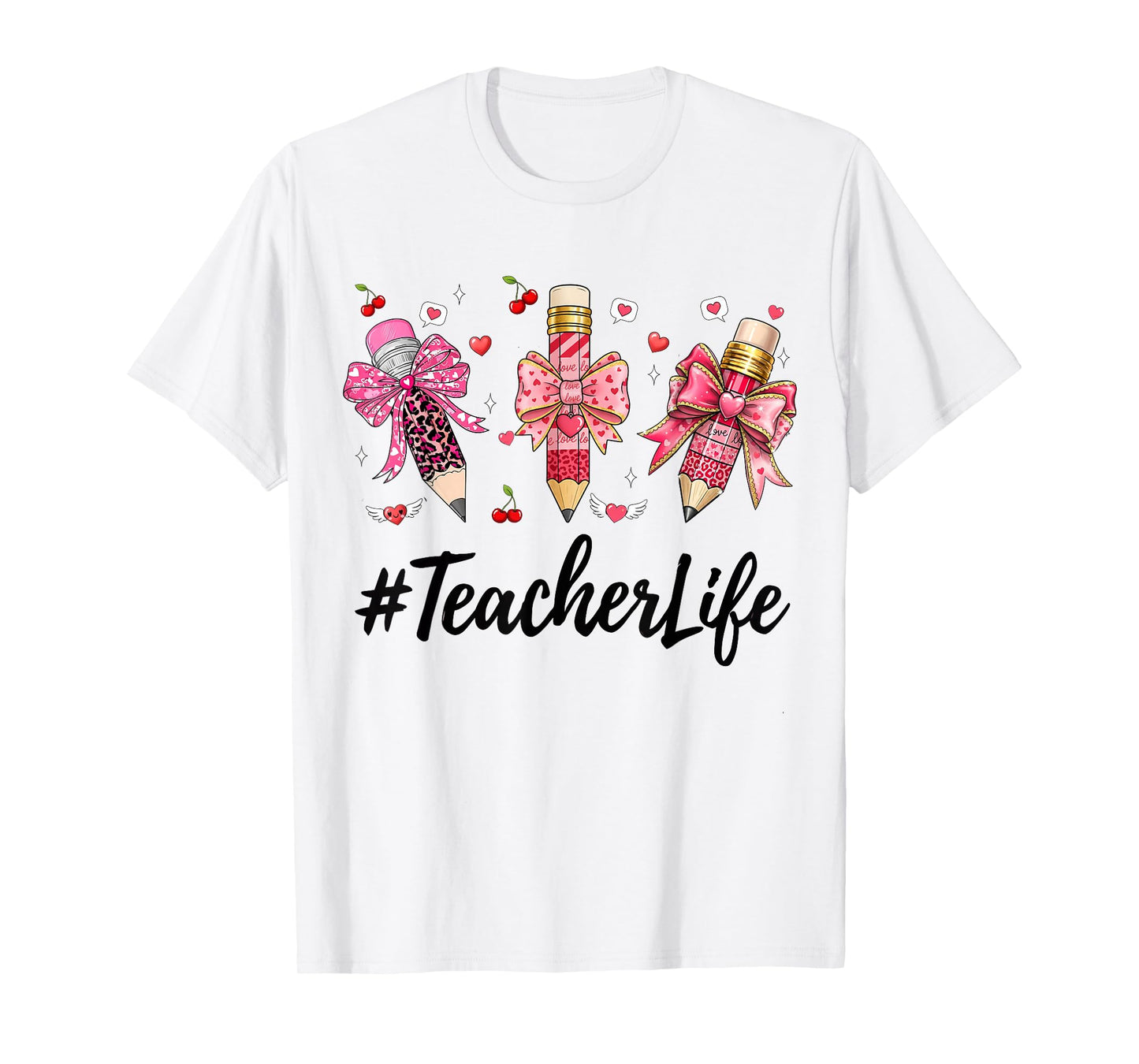 Teacher Valentine Coquette Bow Teacher Valentines Day T-Shirt