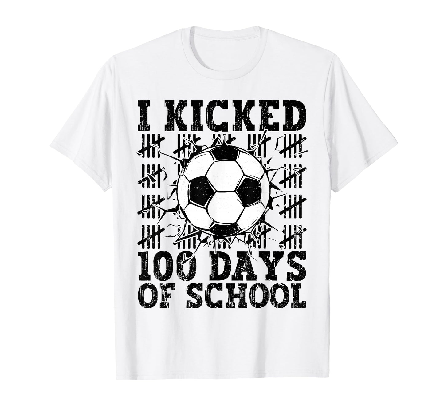 I Kicked 100 Days of School Soccer 100th Day Sport Kids Boys T-Shirt