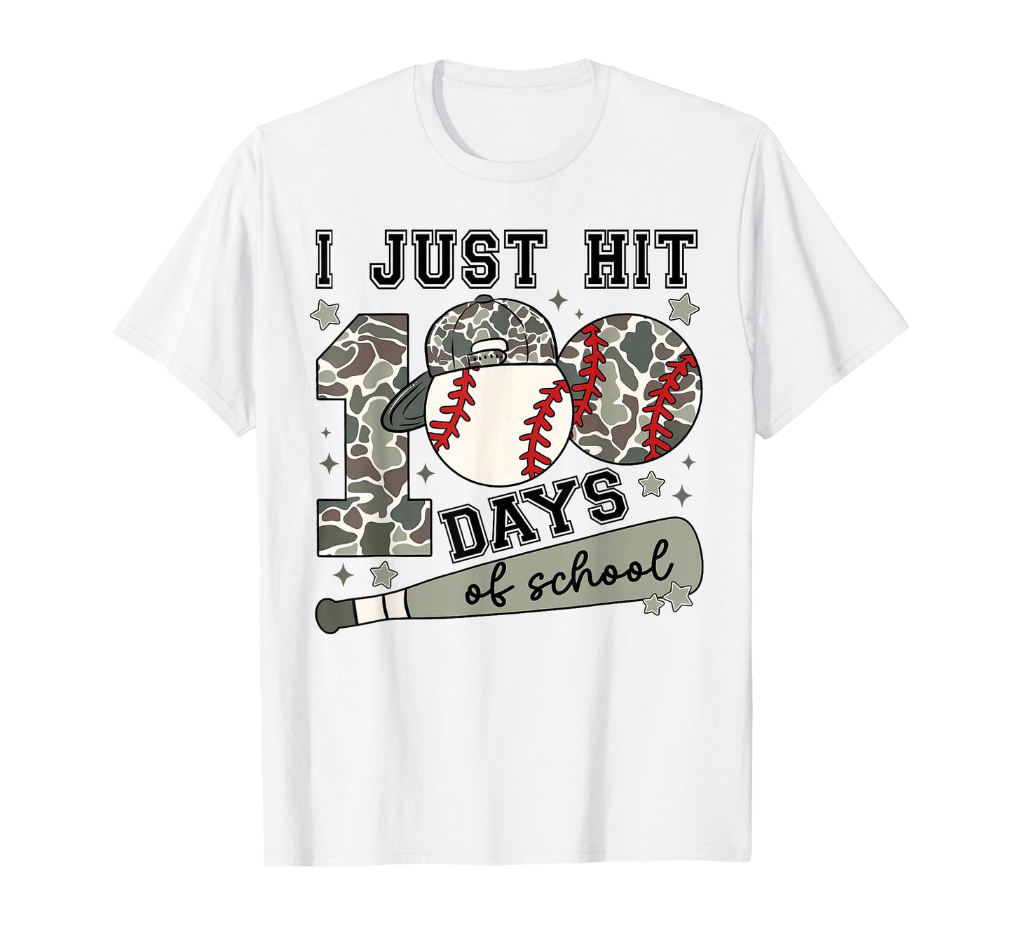 I Just Hit 100 Days of School Teacher Baseball Boys Kids T-Shirt