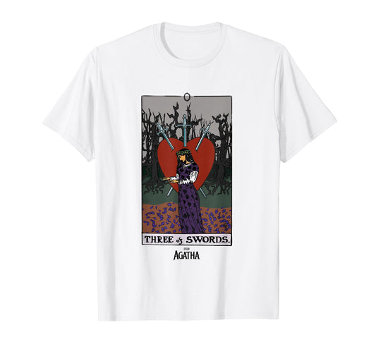 Marvel Agatha All Along Three Of Swords Vintage Tarot T-Shirt