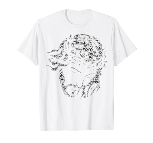 Christian Religious TShirt Jesus Image Way Truth Life Words