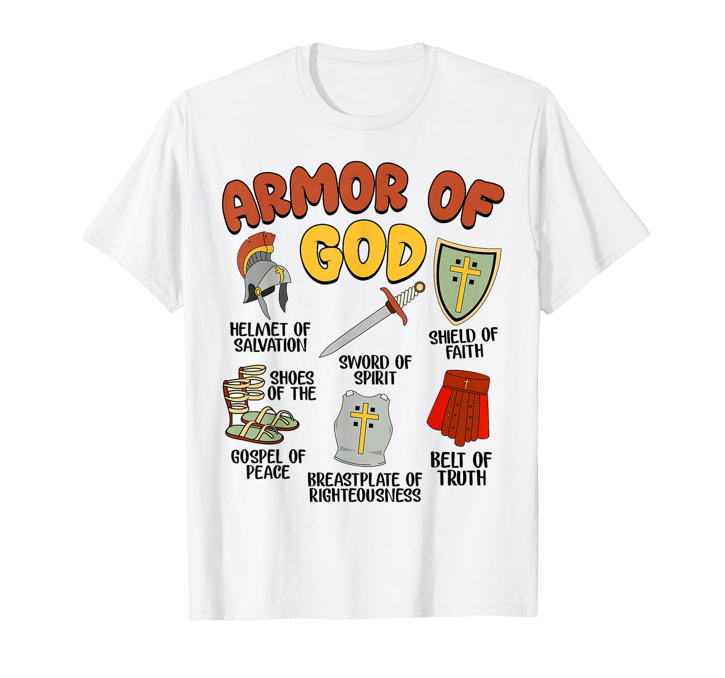 Christian Boys Armor of God Bible Verse Scripture Religious T-Shirt