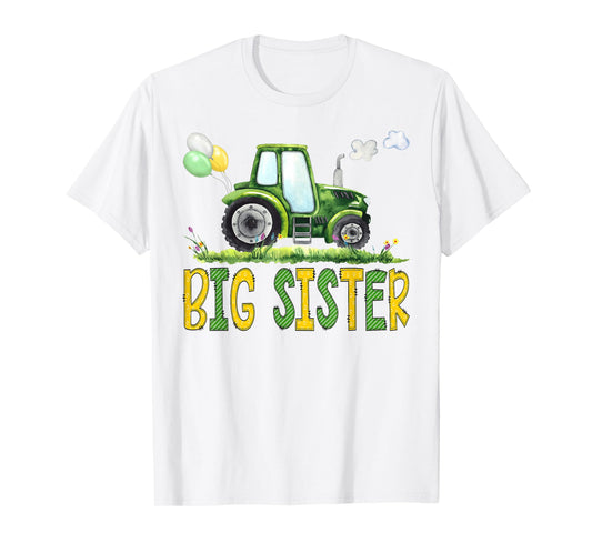 Big Sister of The Birthday Boy Tractor Farm Truck Matching T-Shirt
