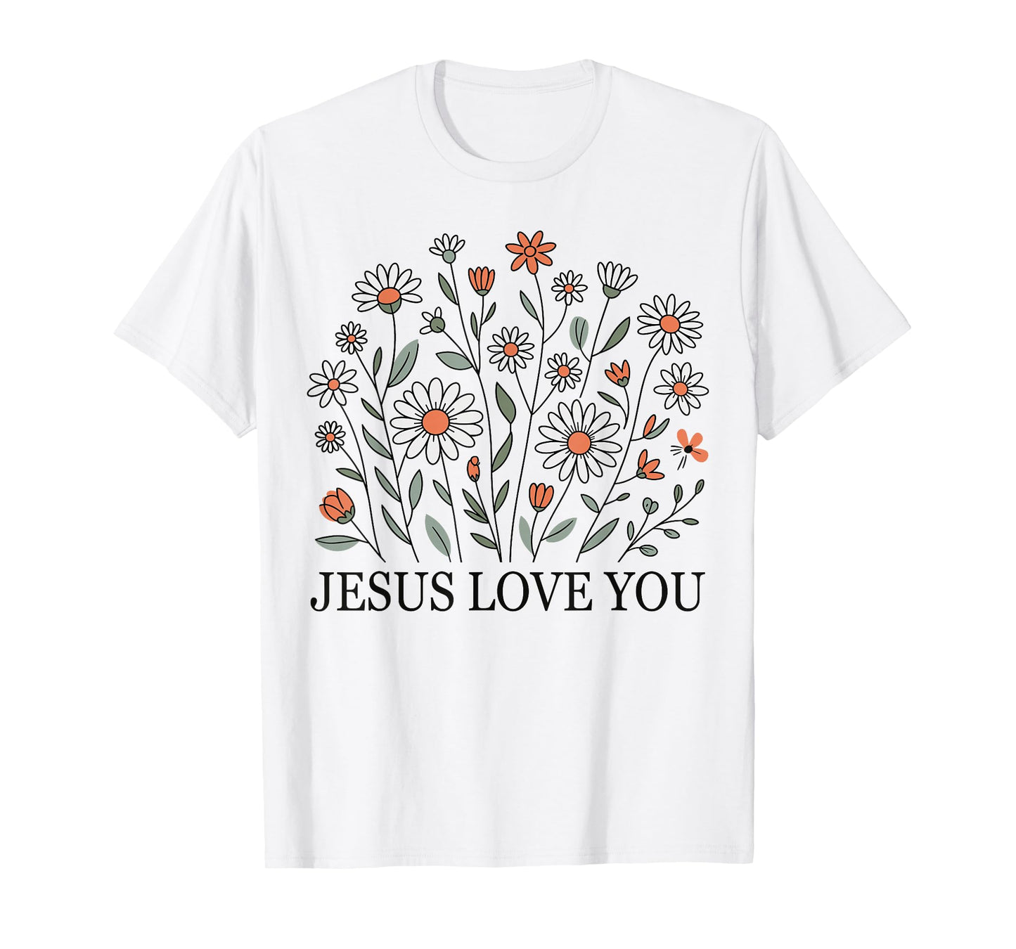 Jesus Loves You Christian Graphic Floral Kids Girls Toddler T-Shirt