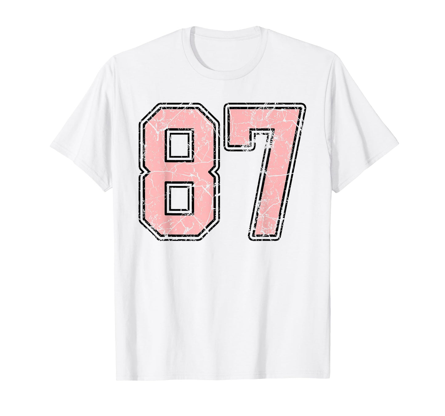 Pink and Black Number 87 Jersey Player Uniform #87 Fan T-Shirt