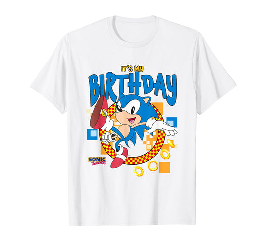 Sonic The Hedgehog Birthday It's My Birthday Cheering Sonic T-Shirt
