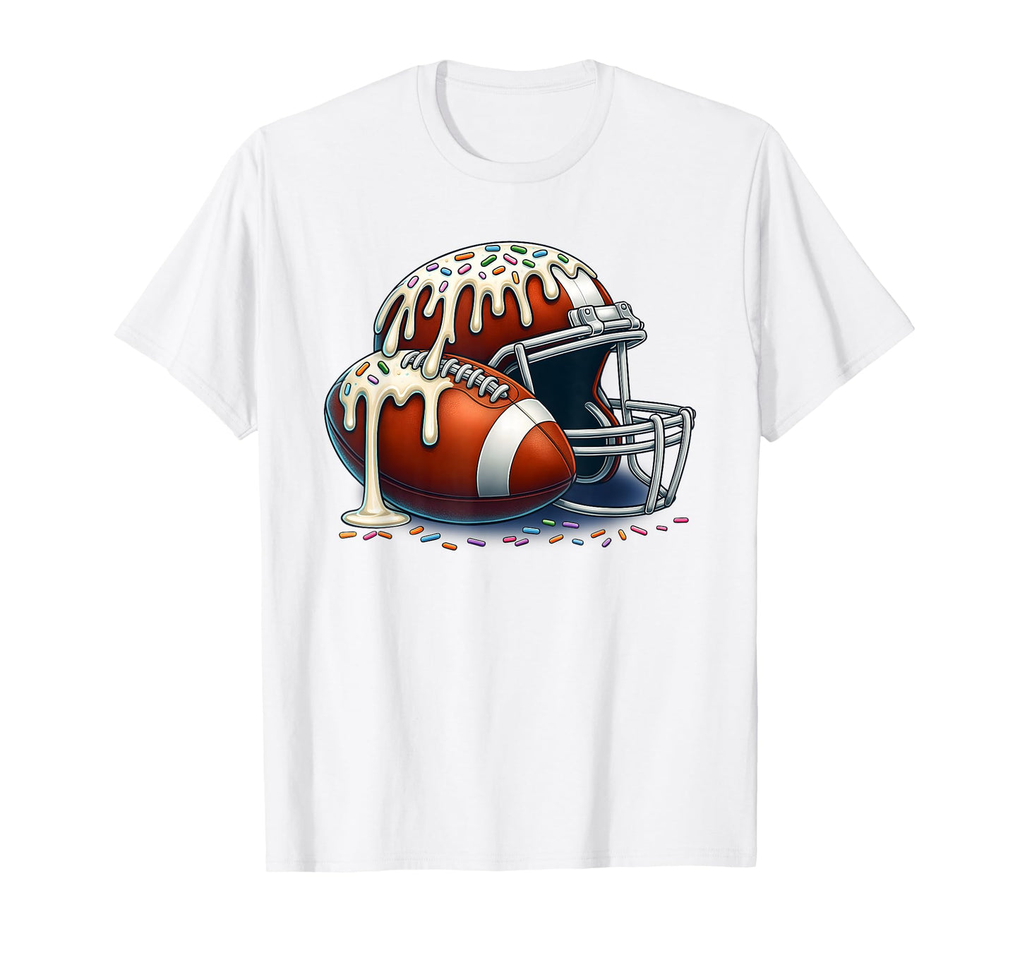 Football Ice Cream Drip, American Football Mom Mother's day T-Shirt