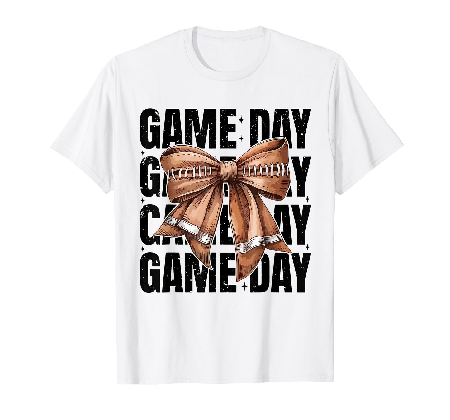 Vintage Game Day Football Season Coquette Bow Funny Sport T-Shirt