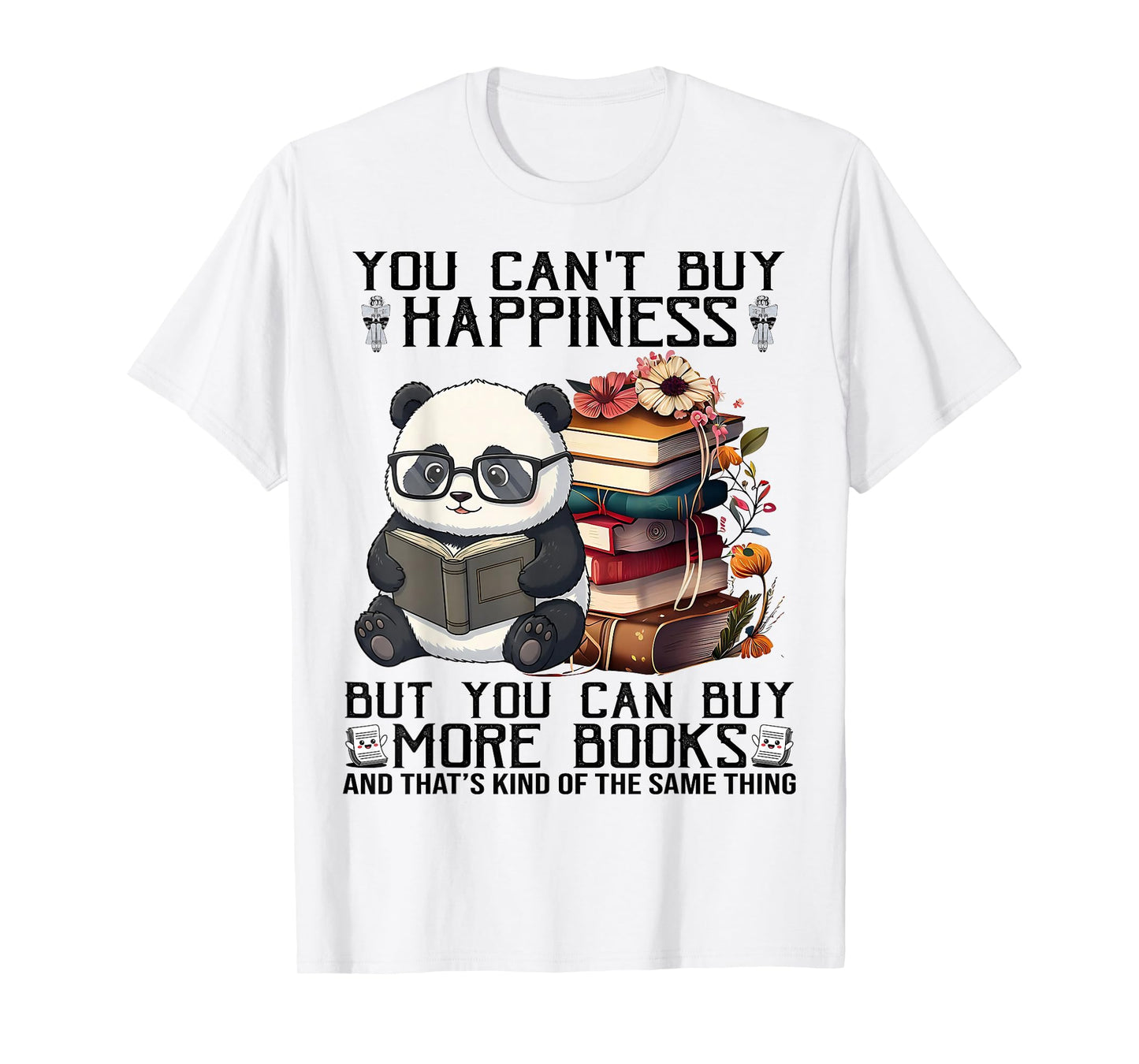 Teacher Bookworm Book Lover Panda Reading Book Librarian Tee T-Shirt