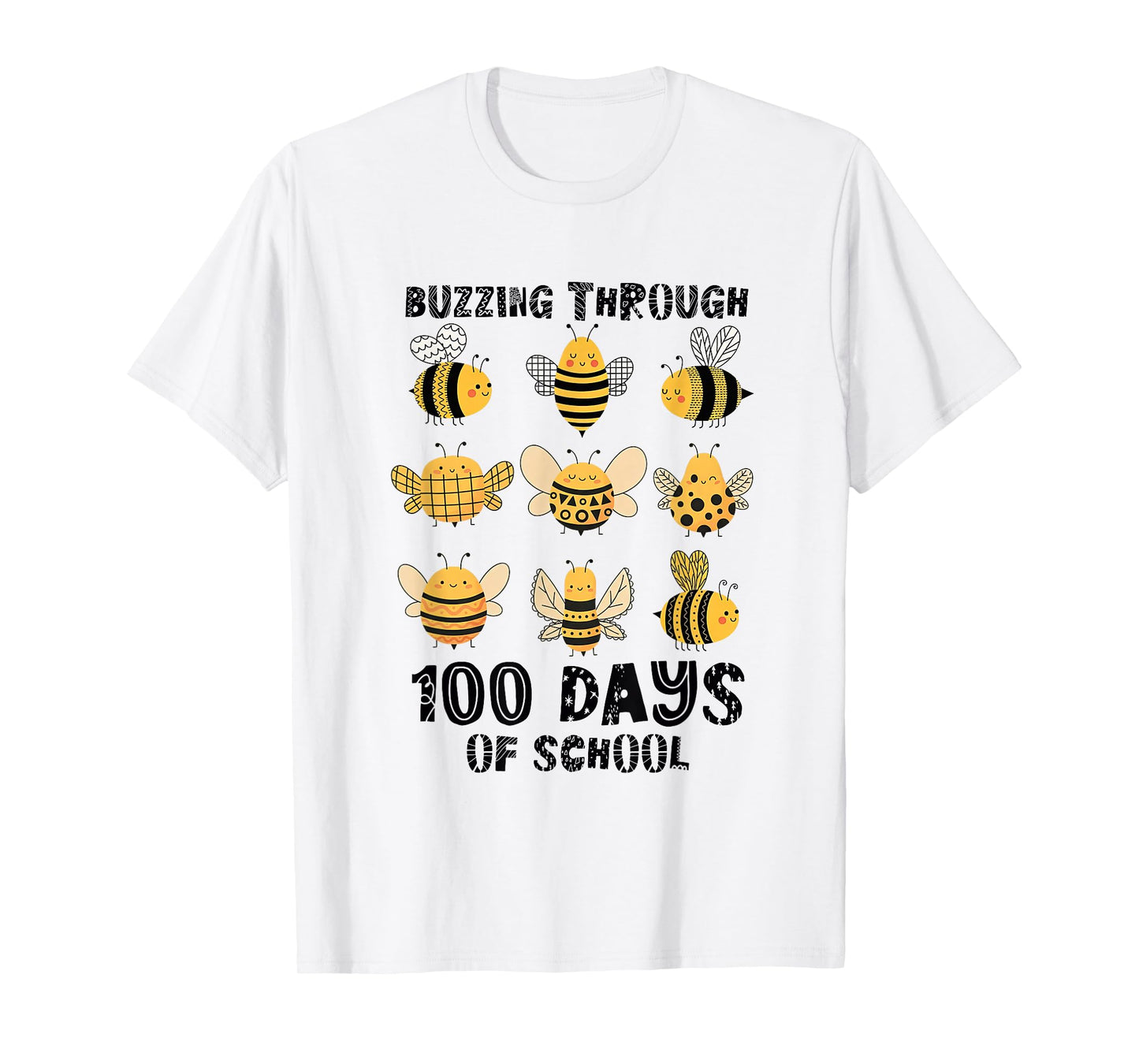 Buzzing Through 100 Days of School Bee Teacher Kid 100th Day T-Shirt