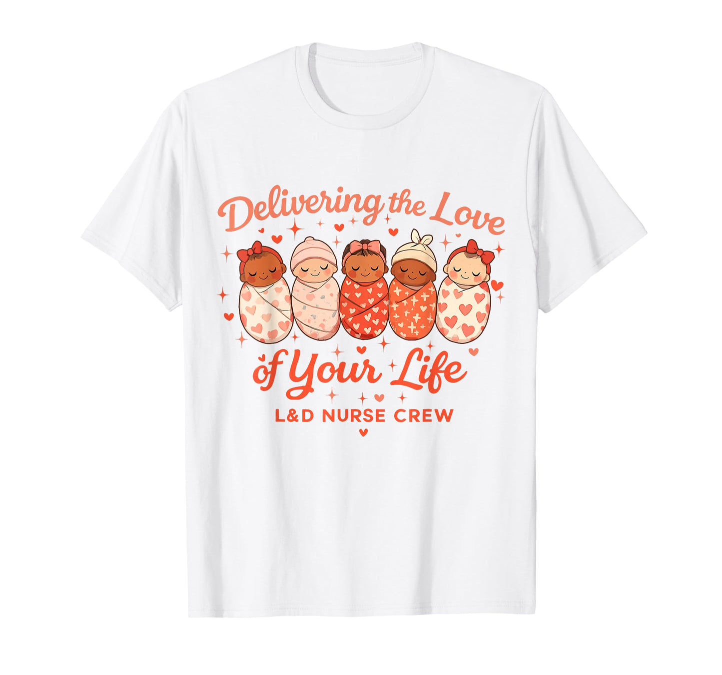 Cute Labor Delivery Nurse Crew Heart Graphic Valentines Day T-Shirt