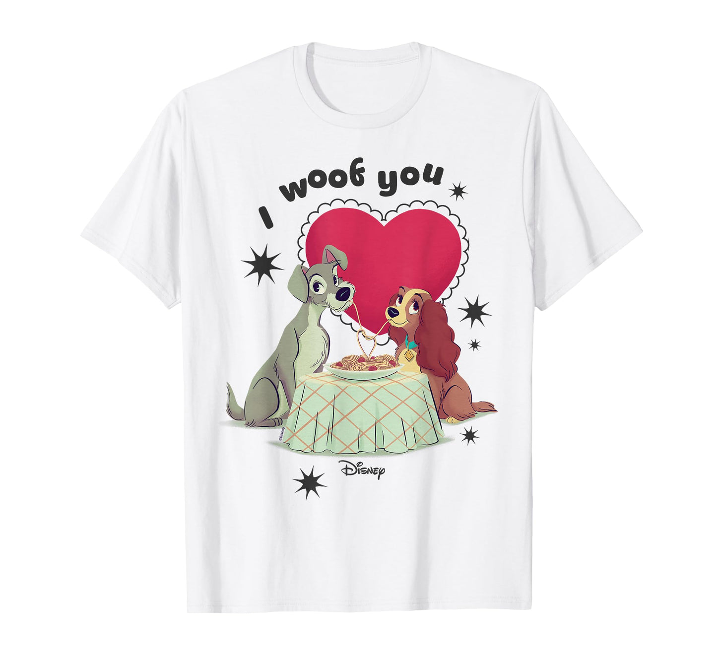 Disney Lady and The Tramp I Woof You T-Shirt