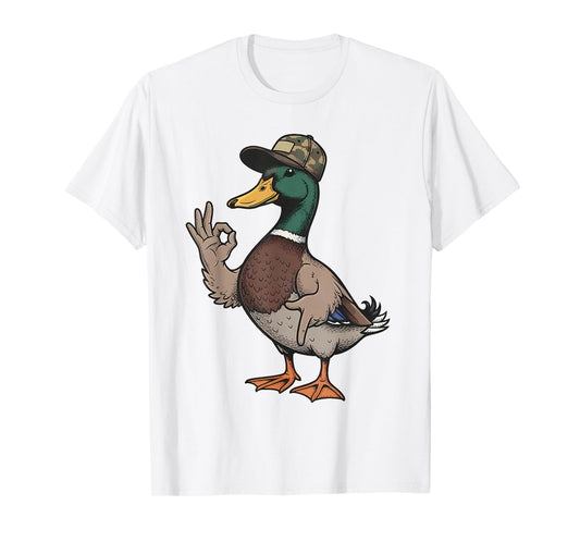 Funny Camo Mallard Duck 67 Hands Sign Hunting Season T-Shirt