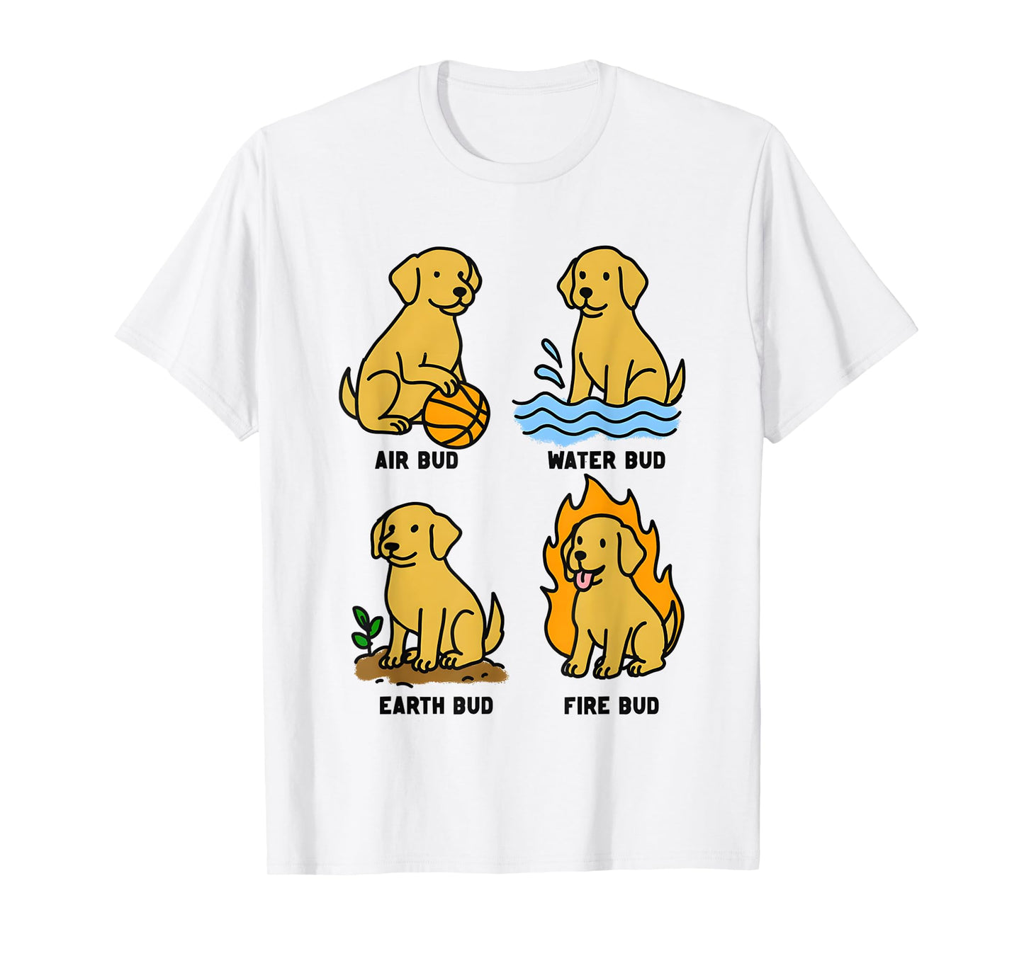 Elemental Bud Air Water Earth and Fire T-Shirt