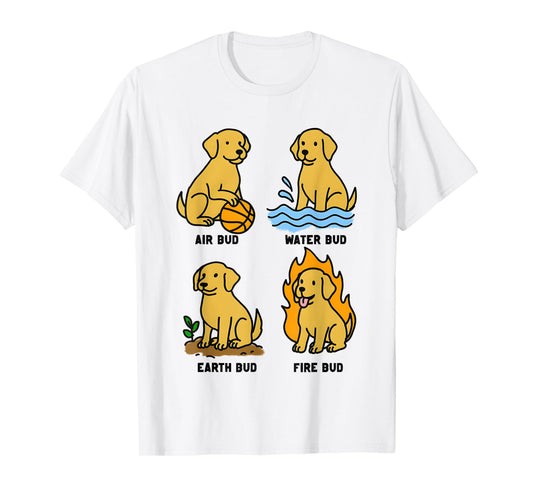 Elemental Bud Air Water Earth and Fire T-Shirt
