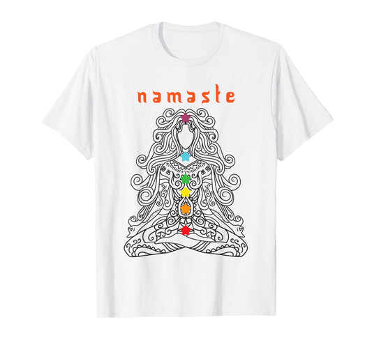 Namaste Design, Yoga Pose with Chakra Awesome Gift T-Shirt