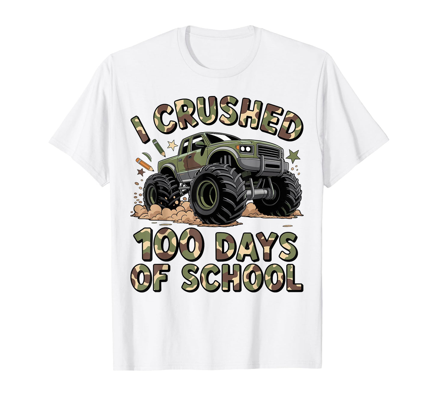 100 Days of School Monster Truck 100th Day of School Boys T-Shirt